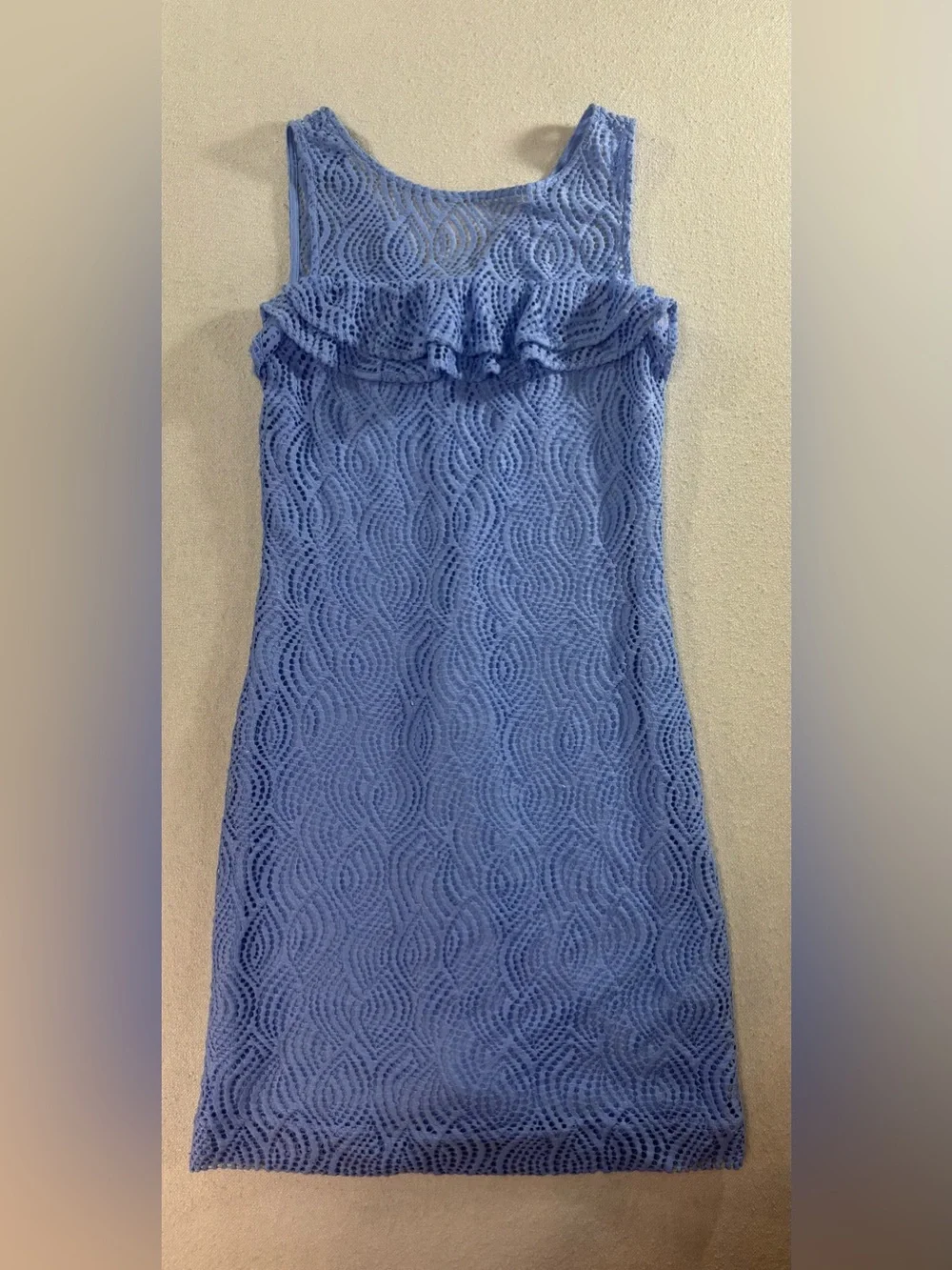 Lilly Pulitzer Blue Lace Ruffle Sheath Dress Size Small